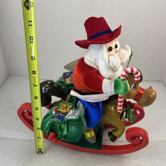 Christmas Gemmy Animated Cowboy Western Santa Riding Rocking Horse Works Read - Picture 8 of 16